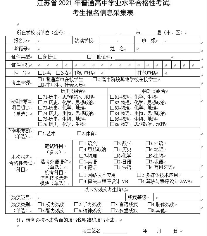 江苏省学业水平合格性考试